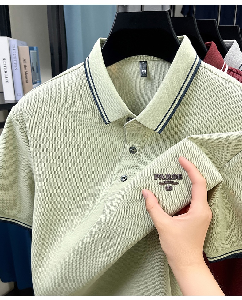 メンズ100%コットン鹿の子ポロシャツ半袖ストライプトリムカ - Polo Shirt Pique のレビューと価格