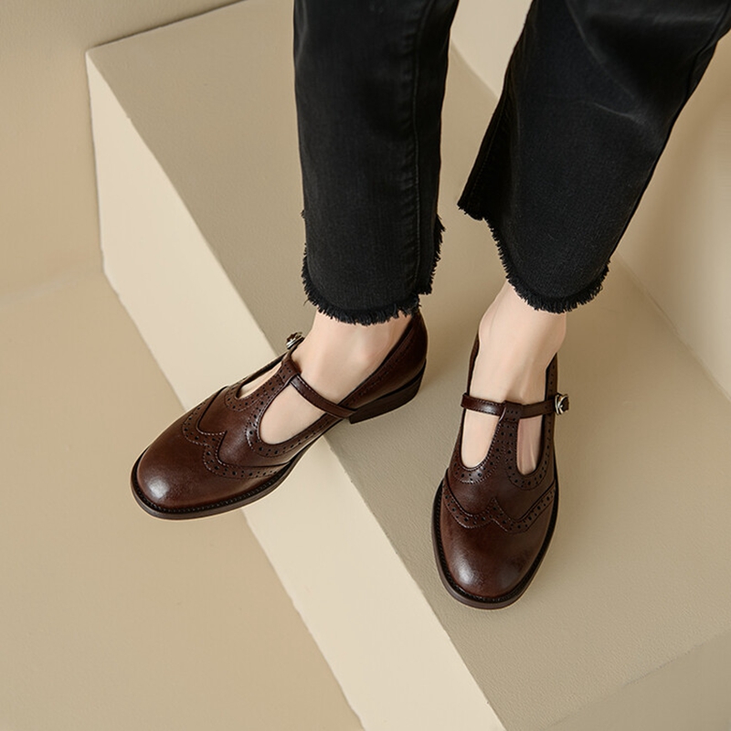 女性のためのスプリットレザーシューズ,ラウンドトゥマリアの靴 - Casual Sandal Leather のレビューと価格