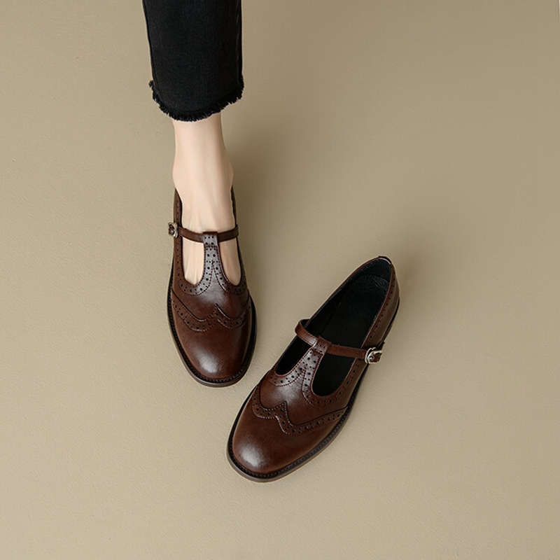 女性のためのスプリットレザーシューズ,ラウンドトゥマリアの靴 - Casual Sandal Leather のレビューと価格