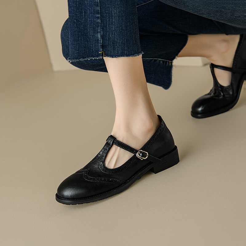 女性のためのスプリットレザーシューズ,ラウンドトゥマリアの靴 - Casual Sandal Leather のレビューと価格