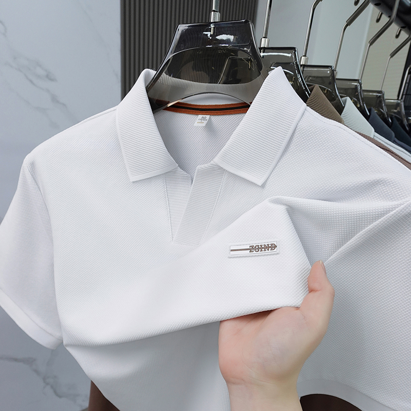 メンズ無地ピケコットンポロシャツ 半袖 ラペルカラー 通気性 - Polo Shirt Pique のレビューと価格