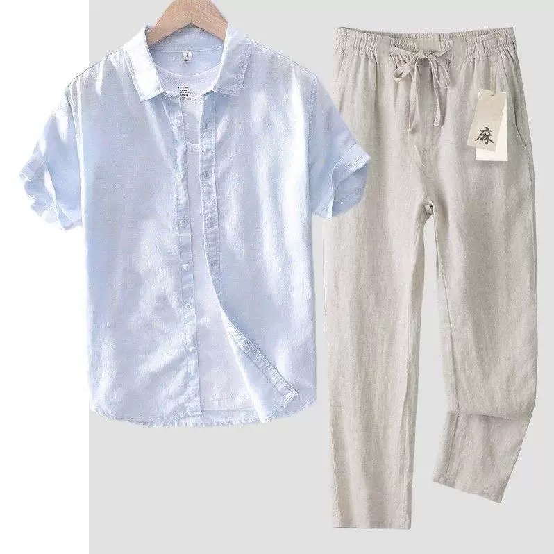 メンズコットンリネン長袖シャツ カジュアルスタイル 春夏 通 - Linen Shirt Breathable のレビューと価格