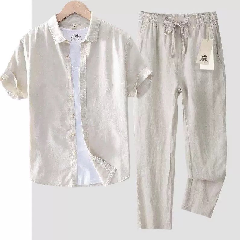 メンズコットンリネン長袖シャツ カジュアルスタイル 春夏 通 - Linen Shirt Breathable のレビューと価格