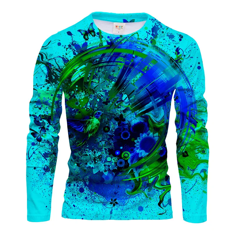 メンズ ポリエステル製 3Dプリント ハミングバード、蝶、花 - Tee Graphic Print のレビューと価格