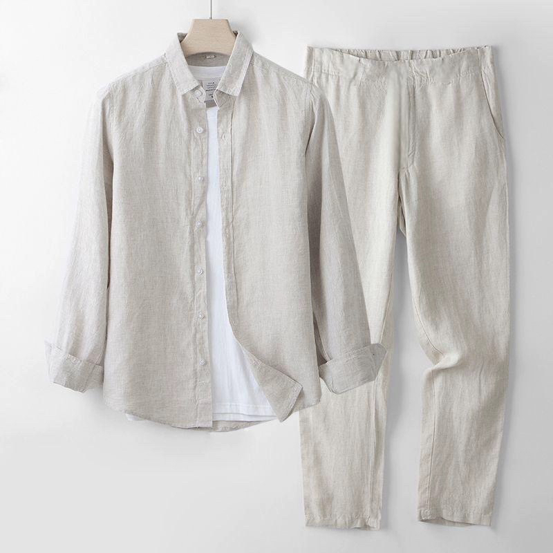 ビーチバケーションスタイル、メンズ用コットンリネンカジュアル - Linen Shirt Breathable のレビューと価格