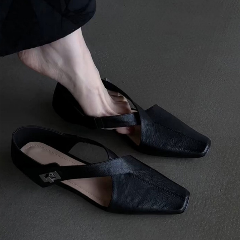 レディース スクエアトゥ クロスストラップ スリングバック  - Casual Sandal Leather のレビューと価格